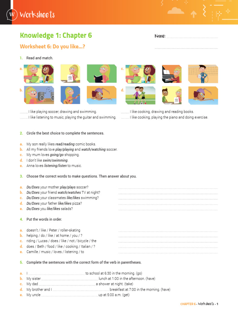 K1 C6 Worksheet | PDF