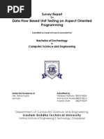 Data Flow Based Unit Testing On Aspect Oriented Programming: Survey Report