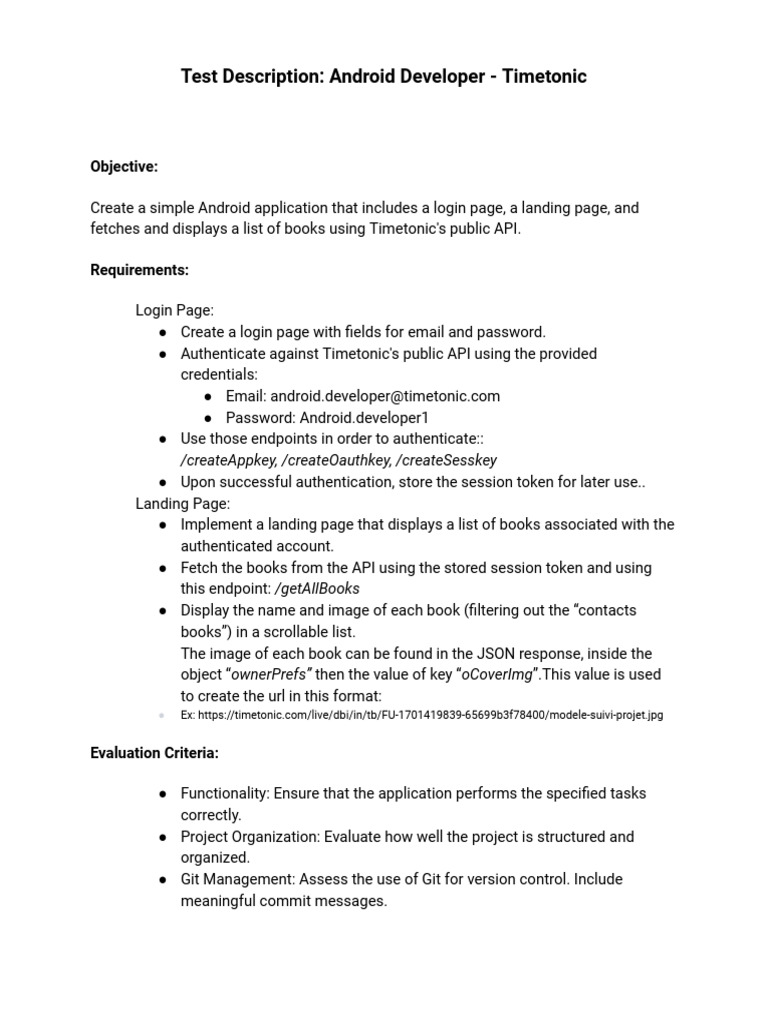 Test - Android Developer | PDF