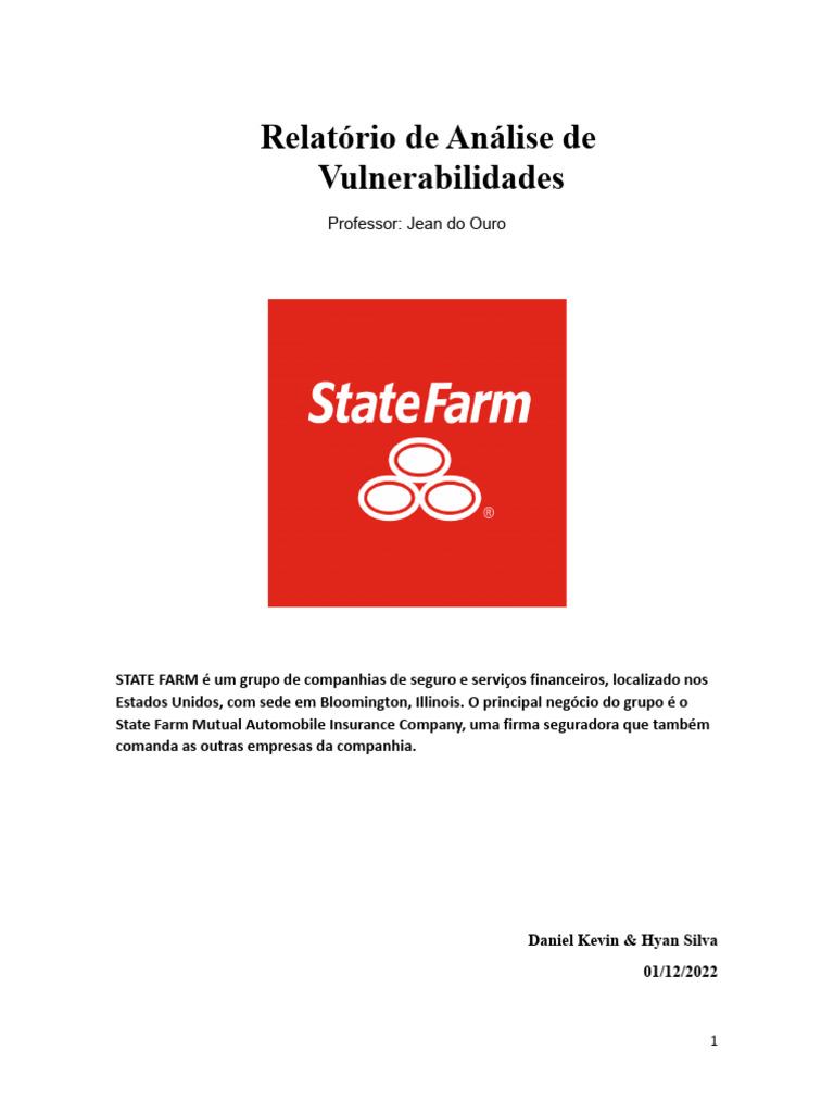 Análise de Vulnerabilidades na State Farm | PDF | Informática | Internet