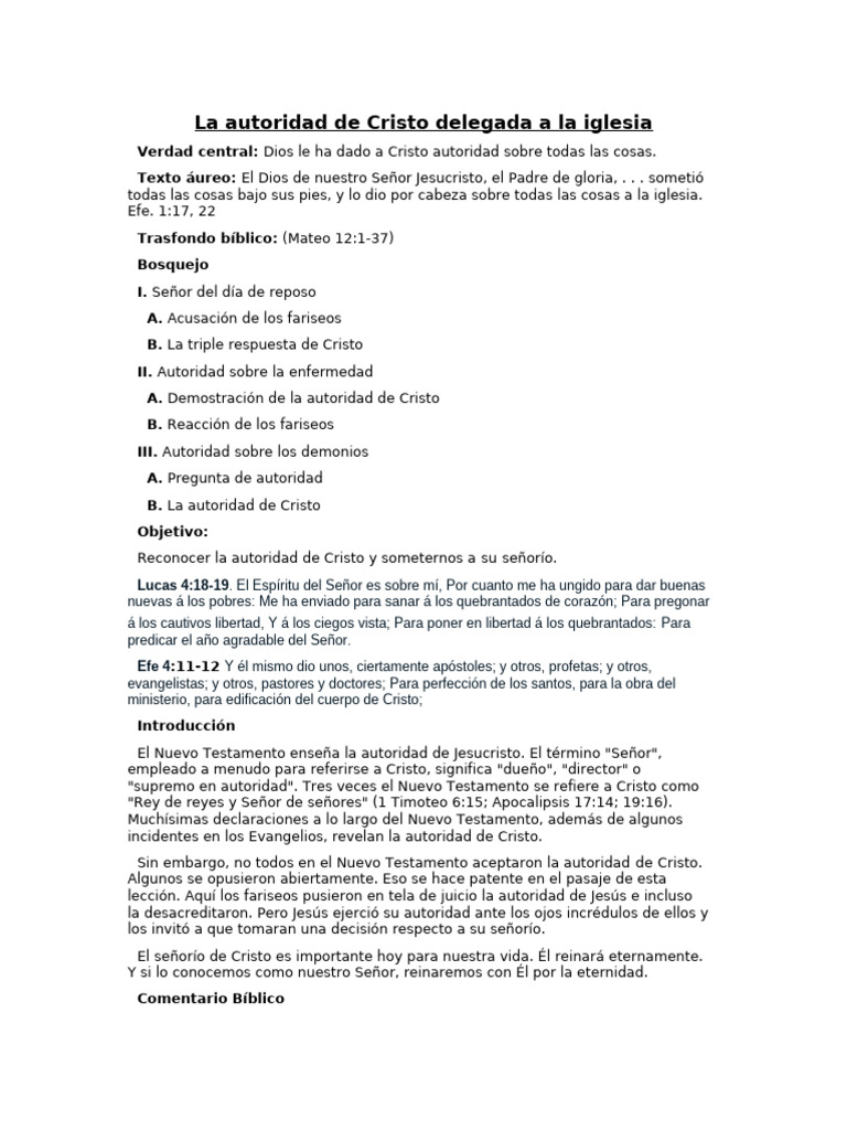 Autoridad de Cristo en la Iglesia | PDF | Jesús | Cristo (título)