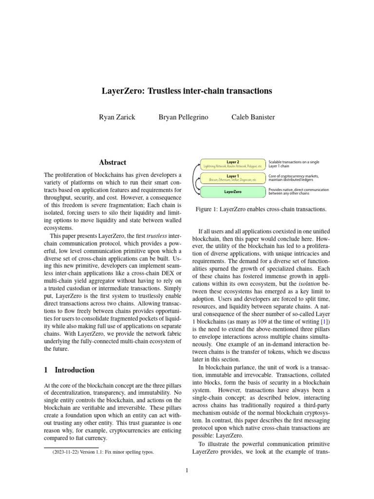 LayerZero Whitepaper V1.1.0 | PDF
