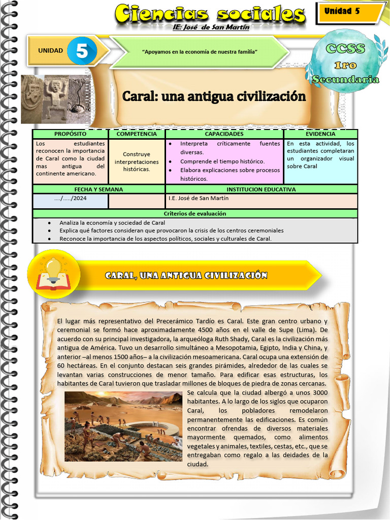Ficha de Actividad CCSS 1°-Semana 2 | PDF