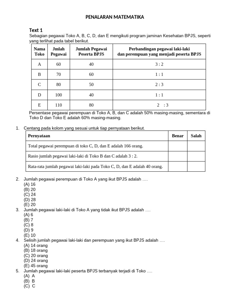 Penalaran Matematika Pdf