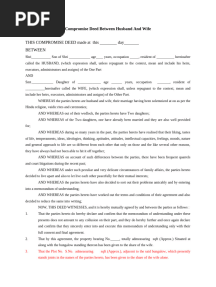 Compromise Deed Between Husband and Wife