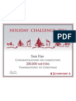 Concept2 2011 Holiday Challenge 200K Certificate