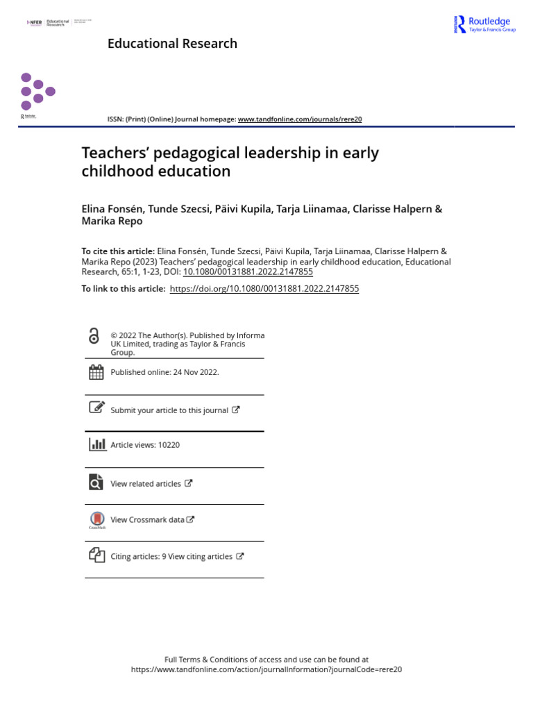 DISTRIBUTED LEADERSHIP IN EARLY CHILDHOOD EDUCATION PDF intelligence overview