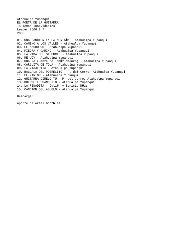 Atahualpa Yupanqui El Poeta De La Guitarra Pdf