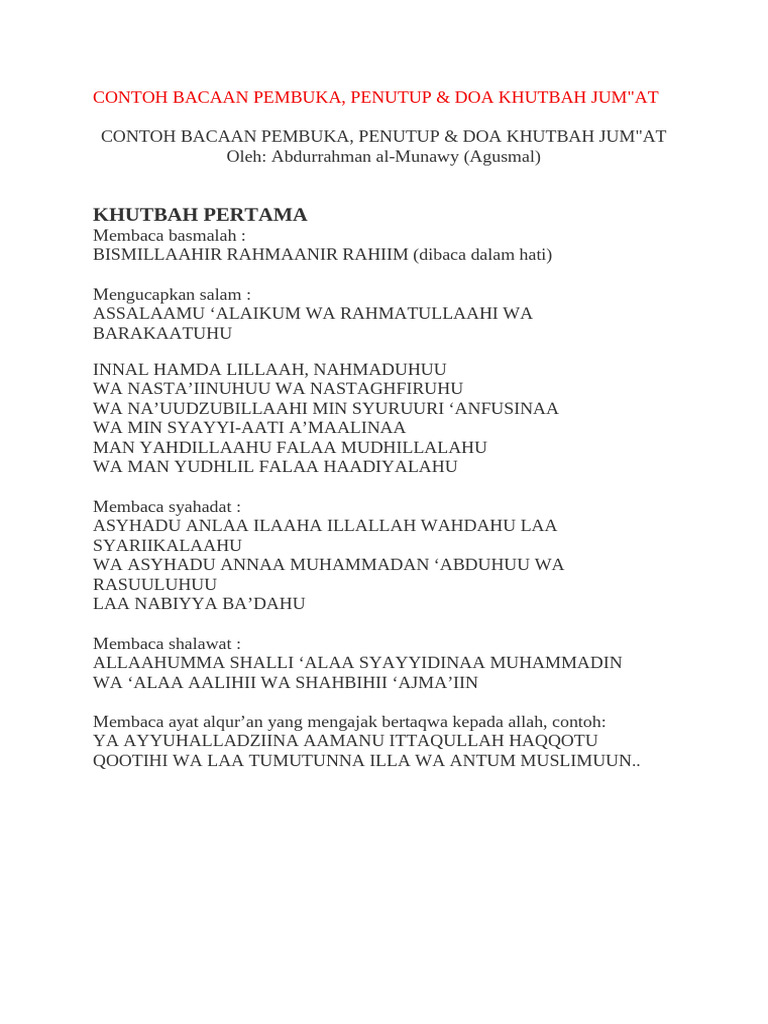 Khutbah Jumat Pdf