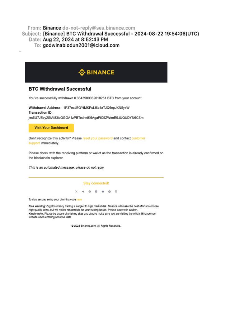 Binance) BTC Withdrawal Successful - 2024-08-22 195406 (UTC) | PDF