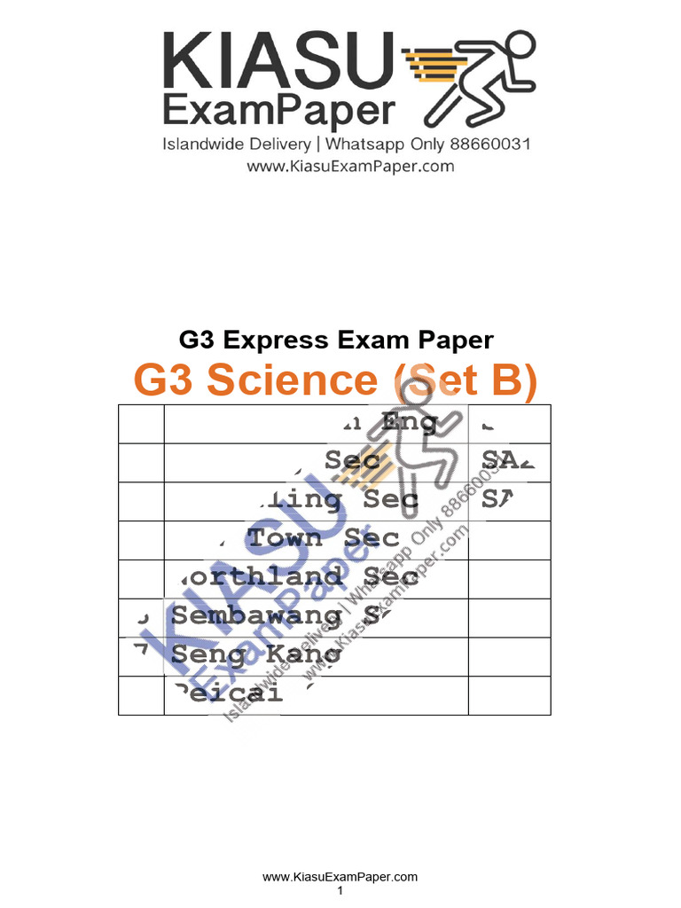 2022 Sec 1 Express Science (Set B) - 8s | PDF