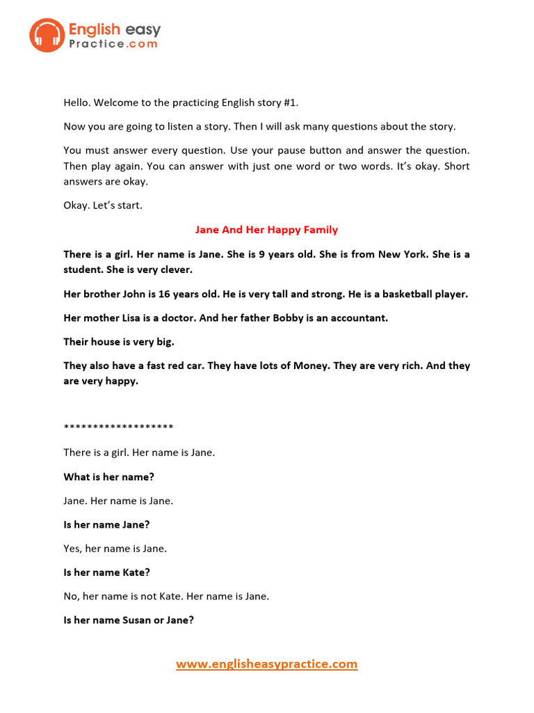 Story Lesson 01 Text | PDF
