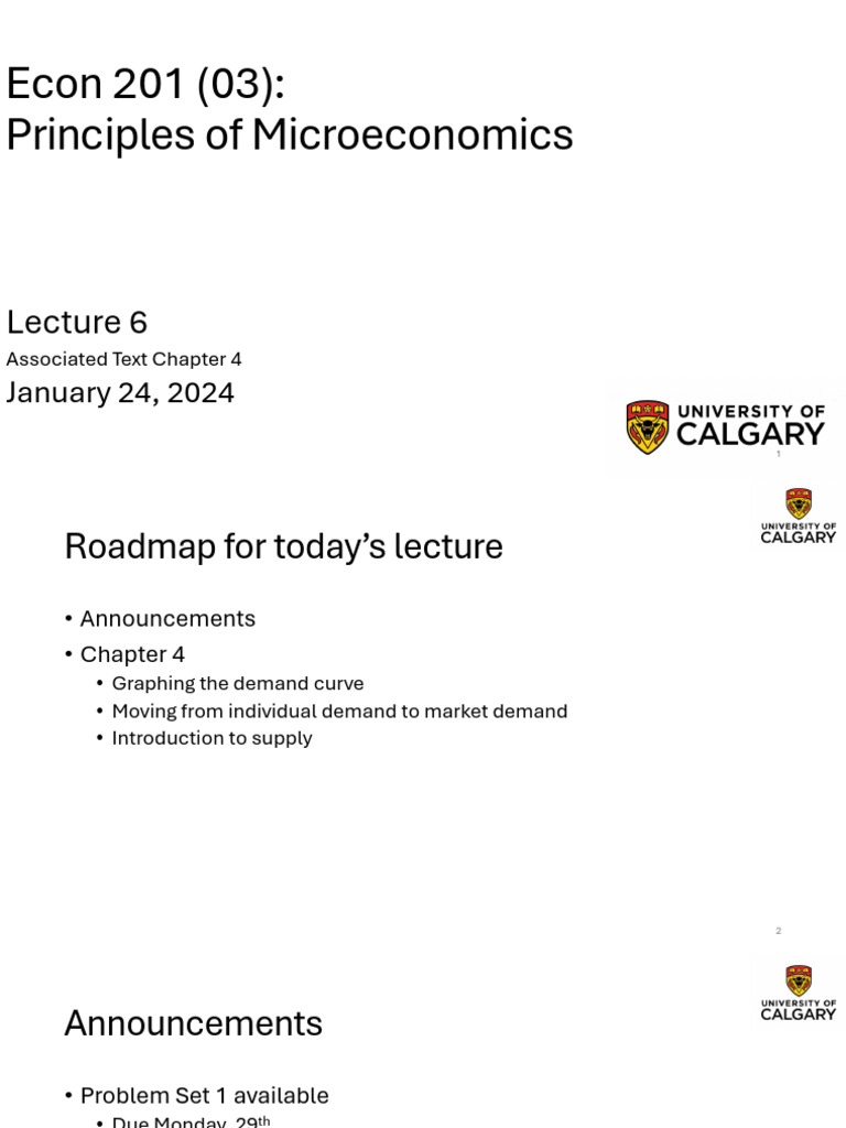Econ 201 Lecture 6 | PDF
