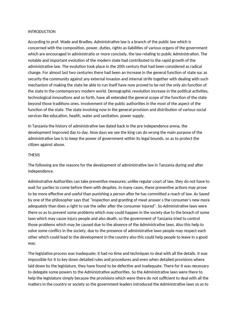 Administrative Law Assignment | PDF