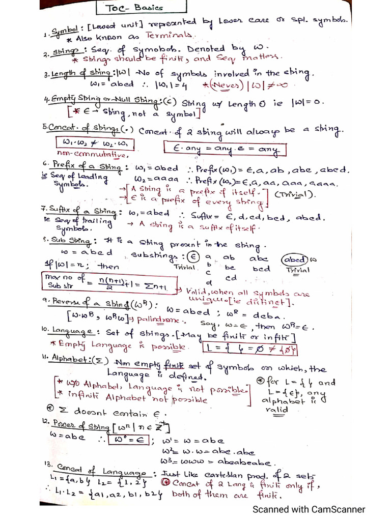 TOC and CD - Short Notes | PDF
