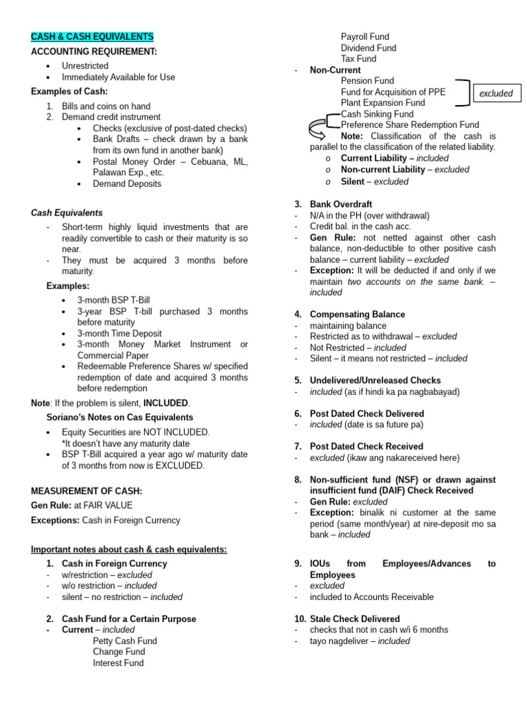 Cash & Cash Equivalents Guide | PDF | Banks | Cash And Cash Equivalents