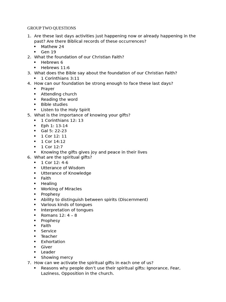 Group two questions pdf