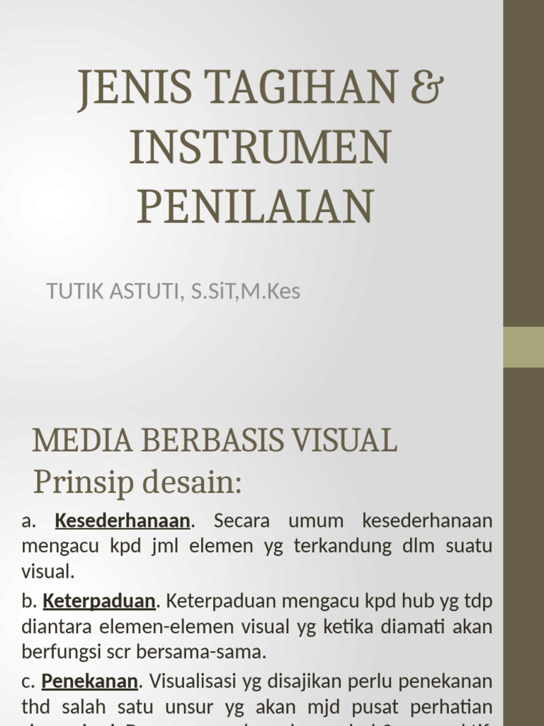 Jenis Tagihan & Instrumen Penilaian | PDF
