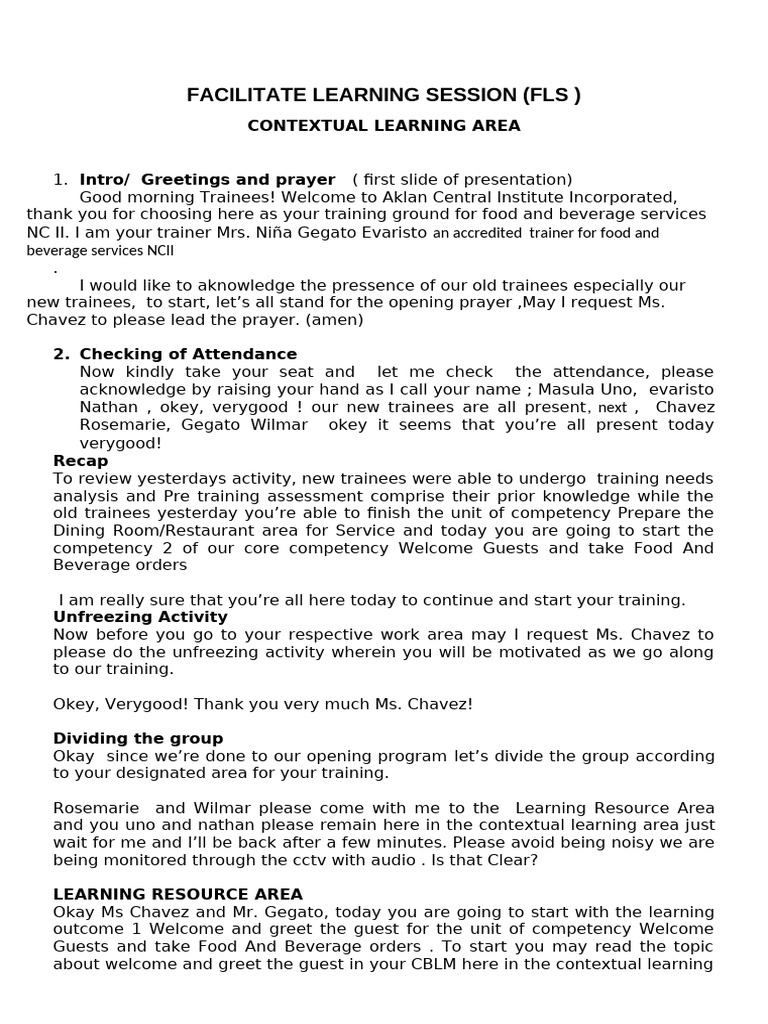 newSCRIPT FOR FLS | PDF