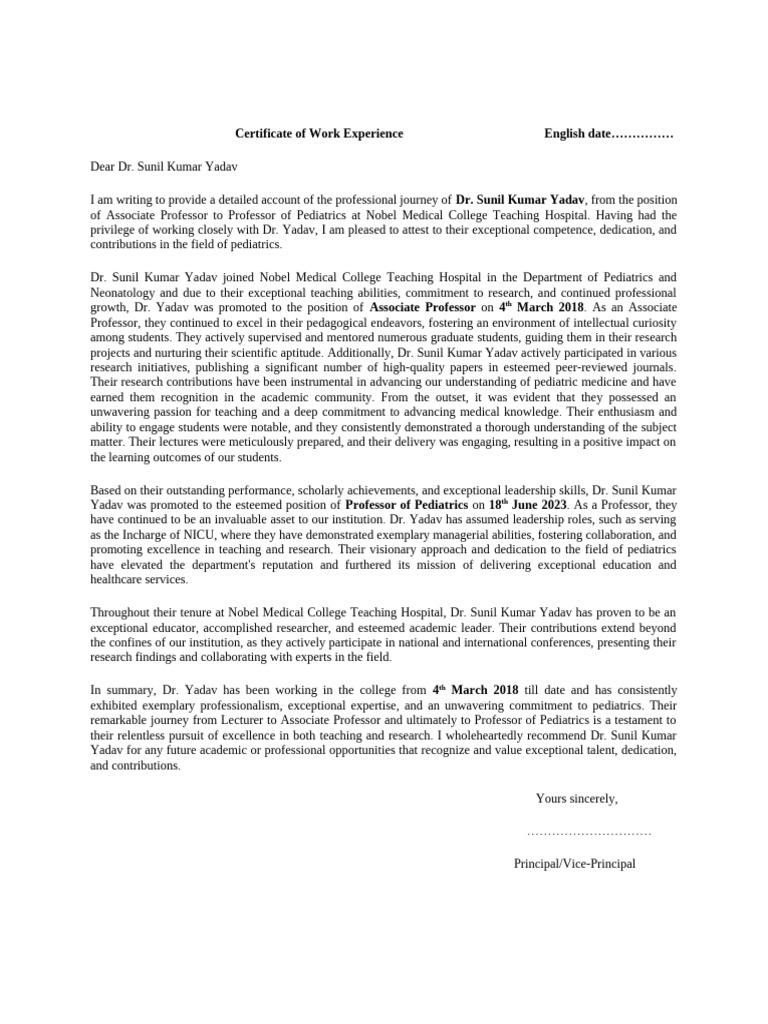 Letter of Exp | PDF