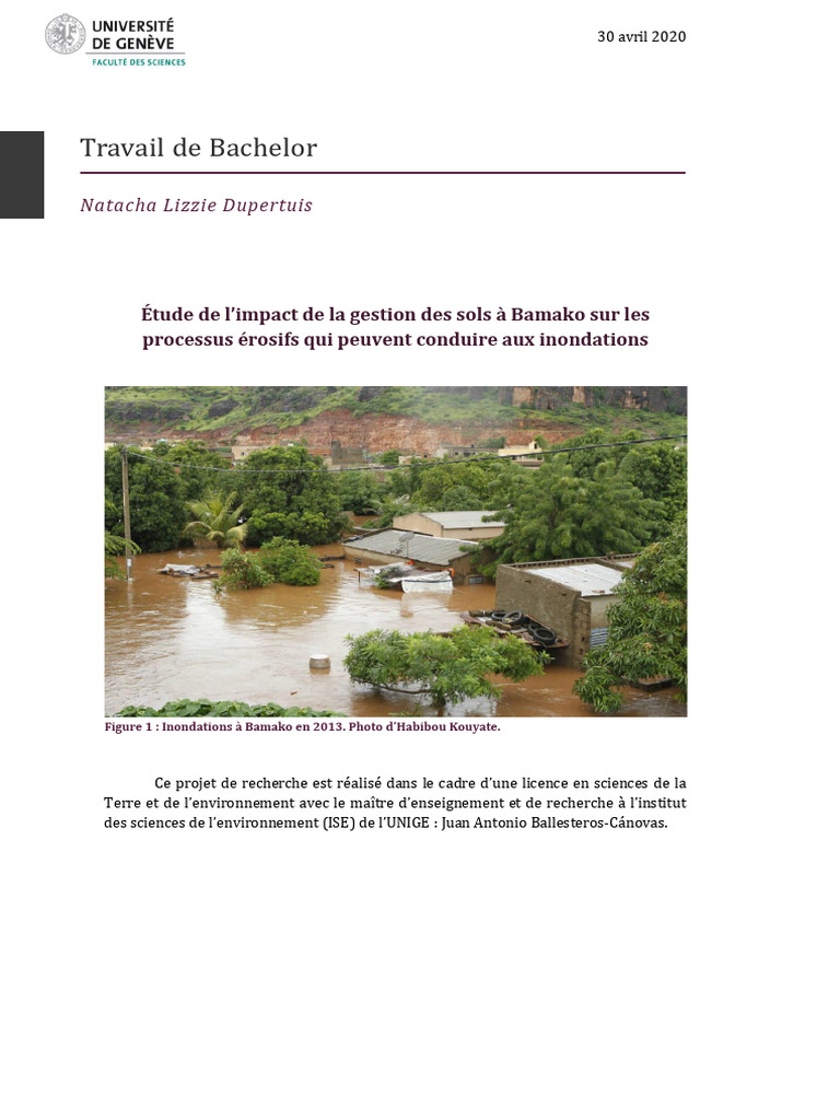 Gestion des sols et inondations à Bamako | PDF | Sol (pédologie ...
