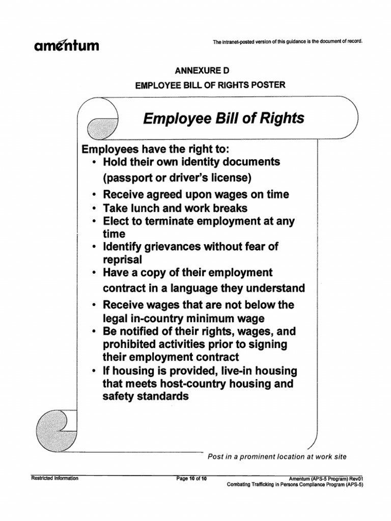 Employee Bill of Rights | PDF