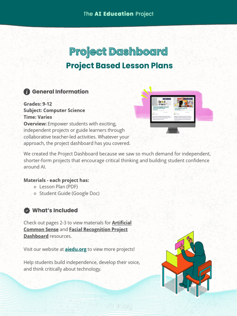 Project Dashboard - Project Based Lesson Plans - aiEDU | PDF