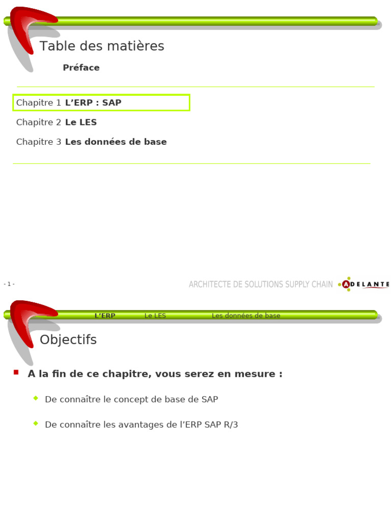 Introduction à SAP R/3 et LES | PDF | Progiciel de gestion intégré ...
