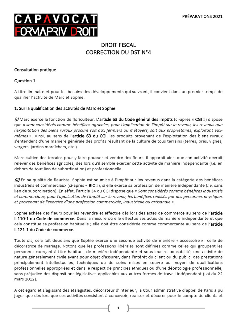 Corrigé DST 4 | PDF