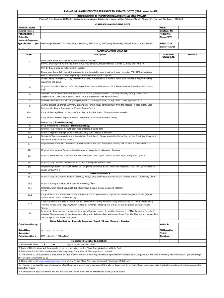 Claim Form Part A Pdf Download