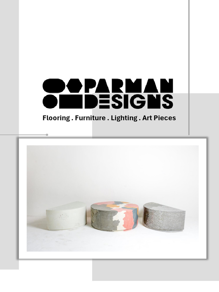Parmandesigns Studio Offer Custom Handmade Terrazzo Unique Options. | PDF