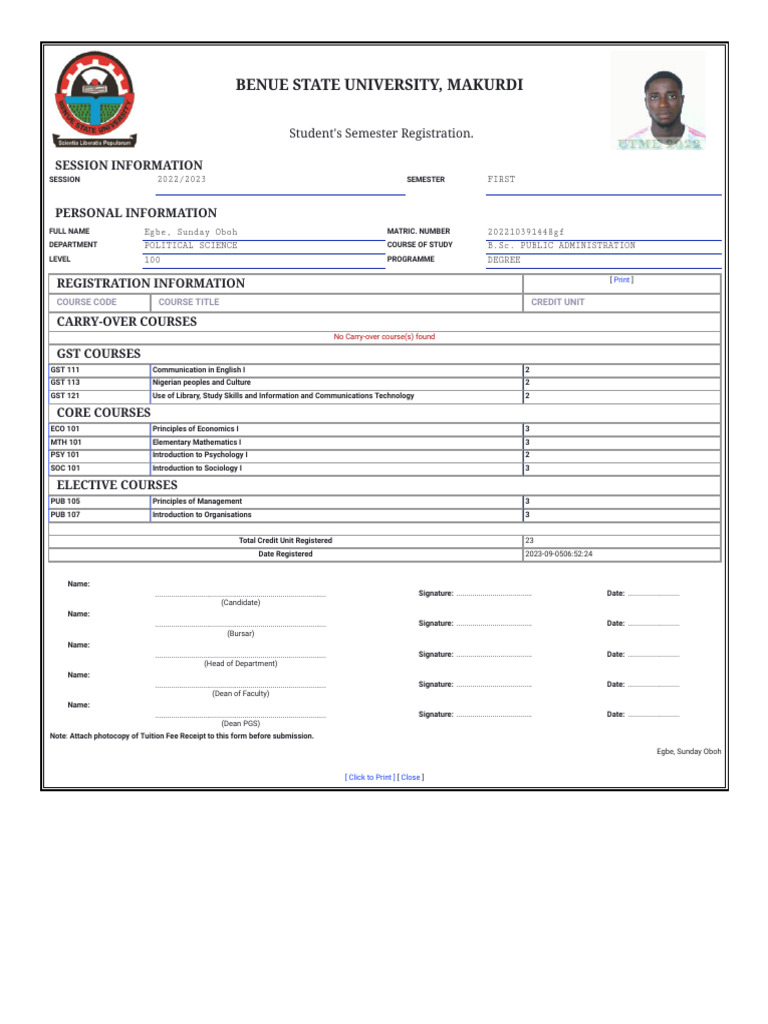 Course Registration Pdf