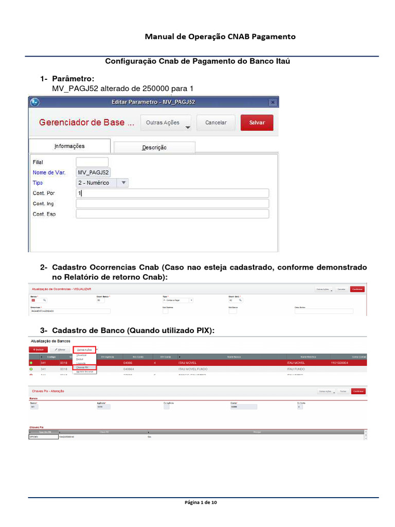 Manual - de - Operacao - CNAB Pagamento - Itau | PDF