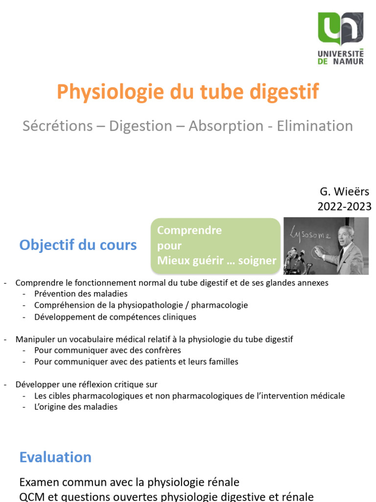 1 Physiologie Digestive 23 Vue Densemble | PDF