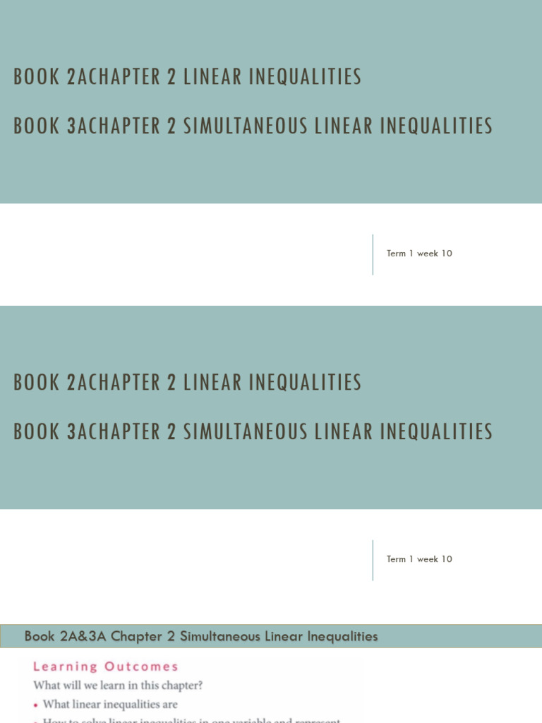 Book 2A & 3A Simultaneous Linear Inequalities | PDF