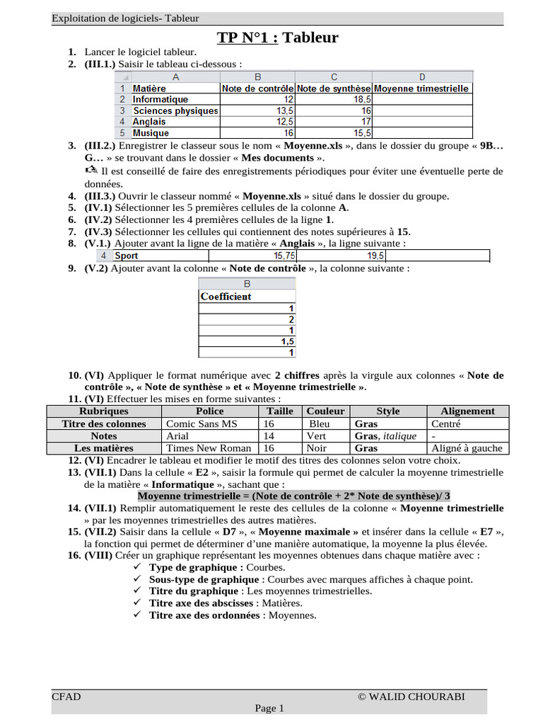TP1 Excel | PDF