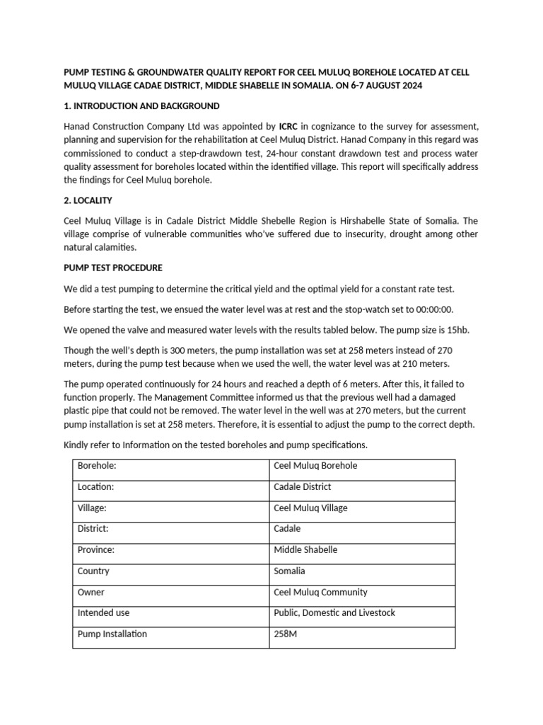 Final Pump Testing Report by Hanand | PDF