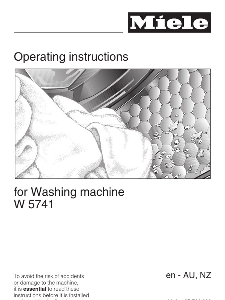 Miele Washing Machine W5741 Manual PDF Washing Machine Laundry
