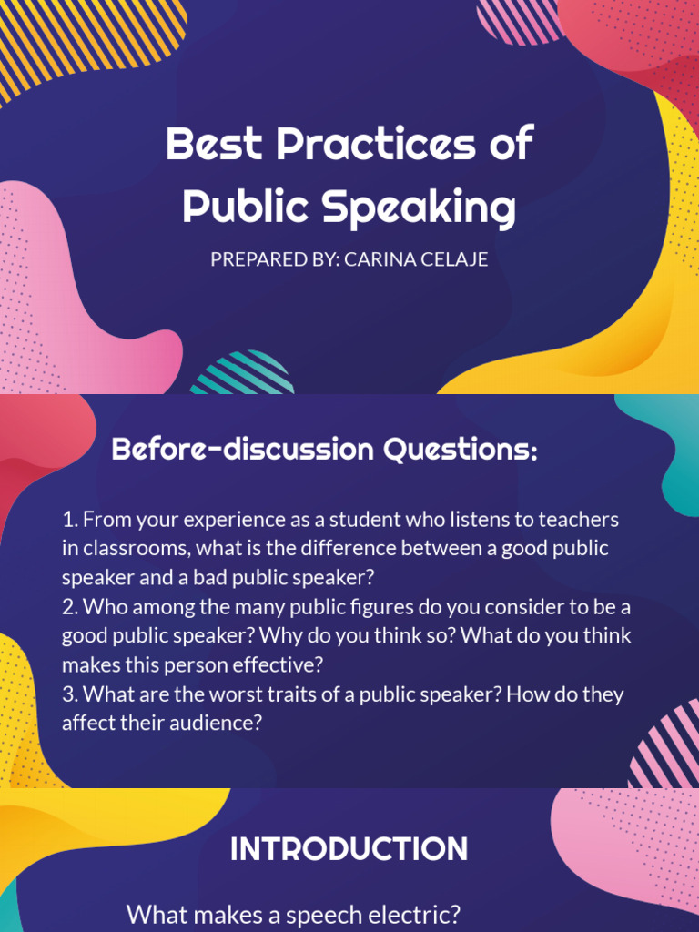 Best Practices of Public Speaking 2 | PDF | Gesture | Public Speaking