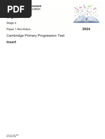 English Stage 4 - Paper 1 Insert