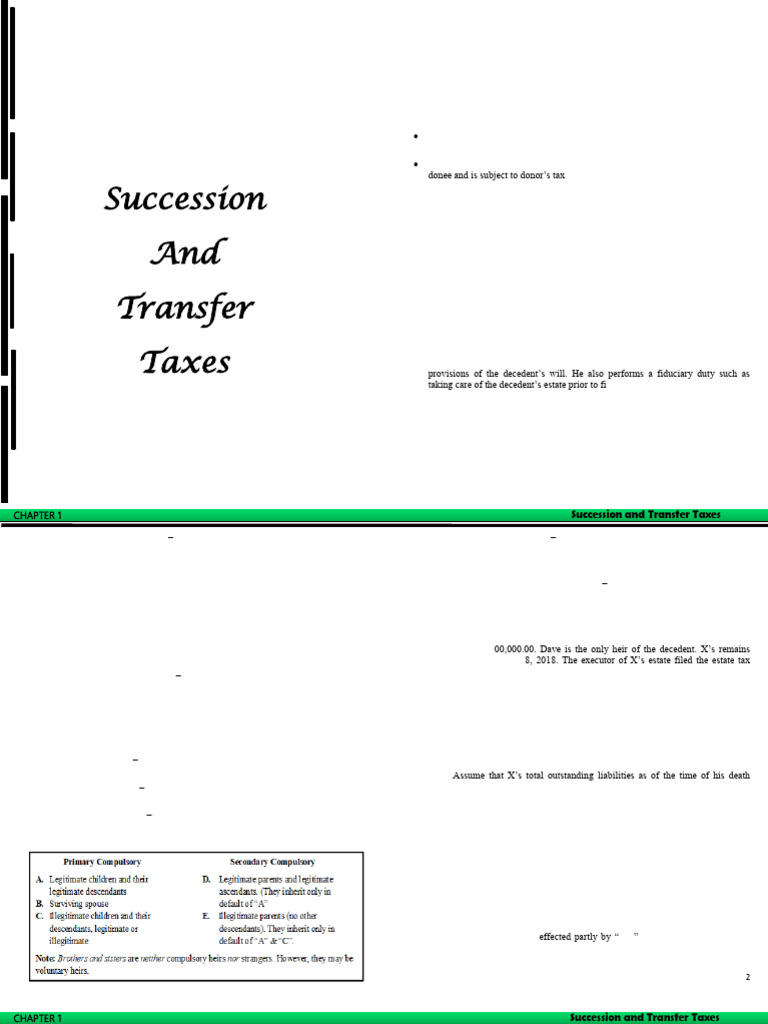 Module Business Tax Chapter 1 | PDF | Will And Testament | Intestacy