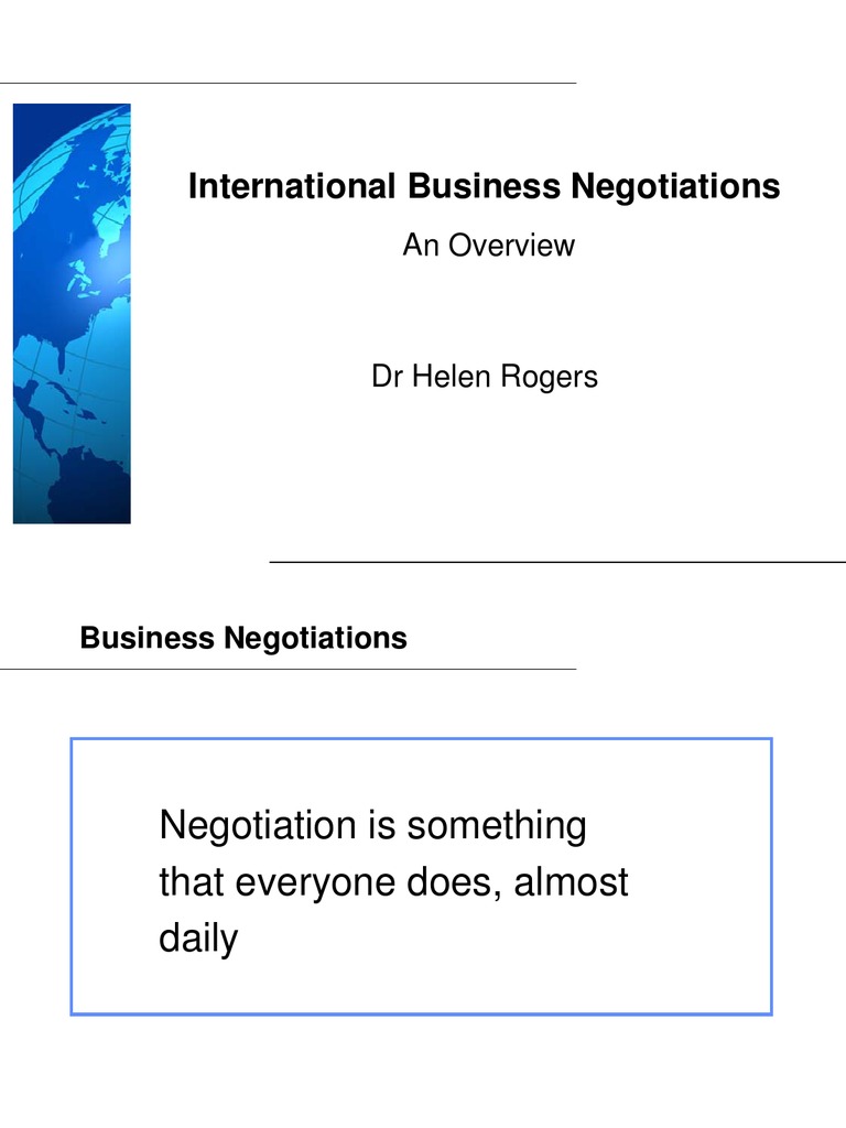 International Business Negotiations: An Overview | PDF | Negotiation ...
