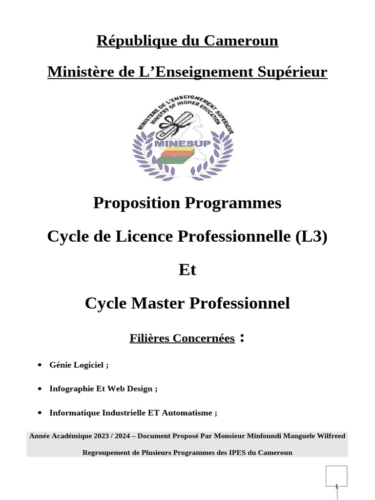 ISSBA PropositionsProgrammes ParFilieres | PDF