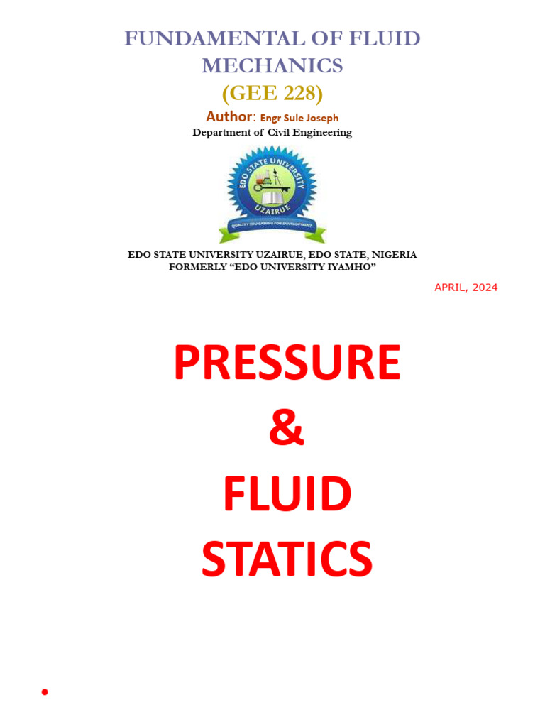 Pressure and Fluid Statics Overview | PDF | Pressure | Pressure Measurement