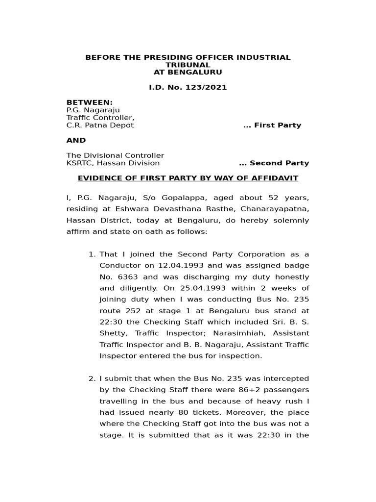 Evidence by Affidavit | PDF