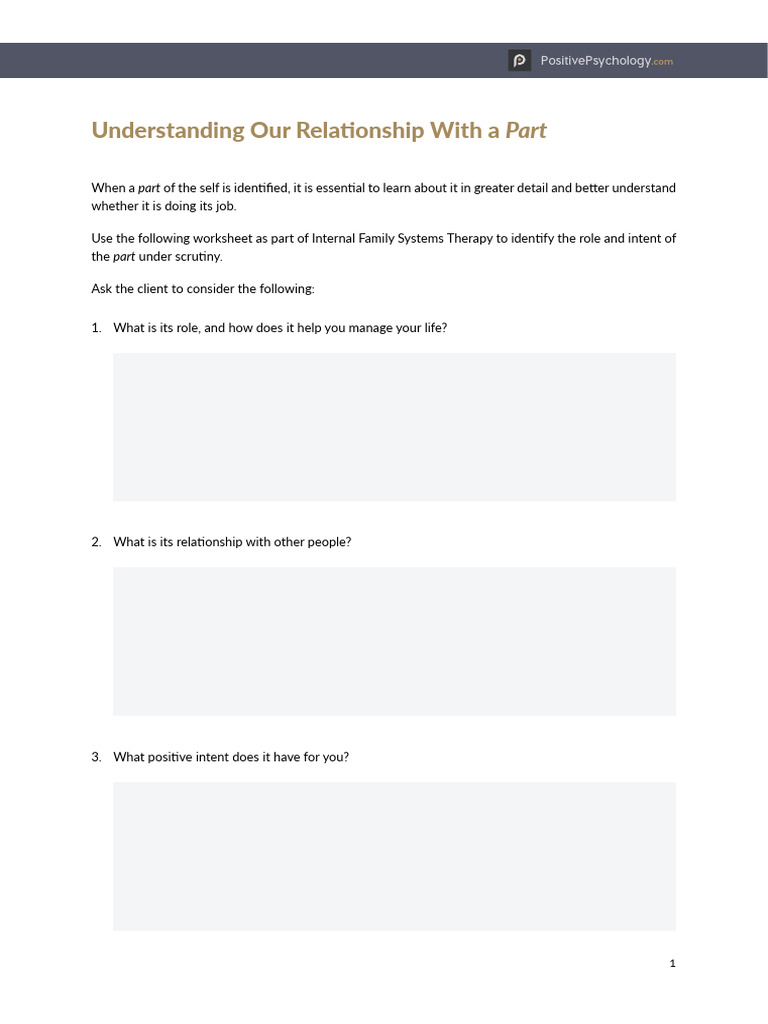 Understanding Our Relationship With A Part | PDF