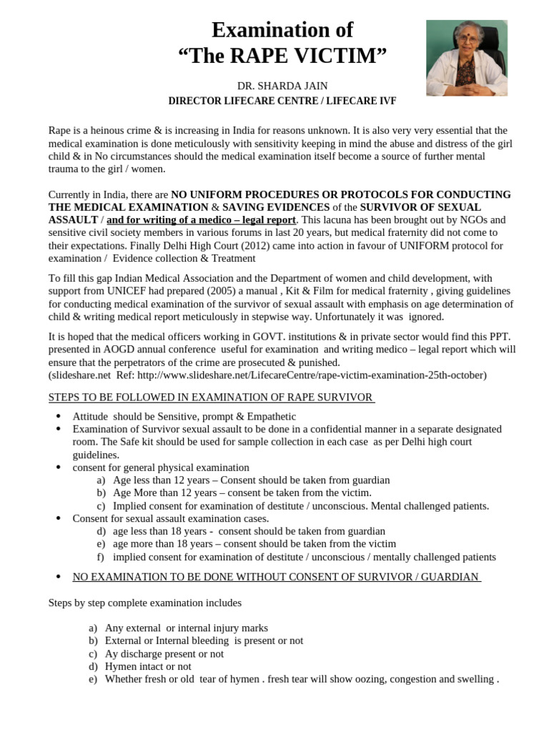 Examination Rape Victims Article | PDF