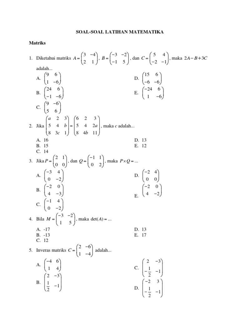 Soal Latihan Math | PDF