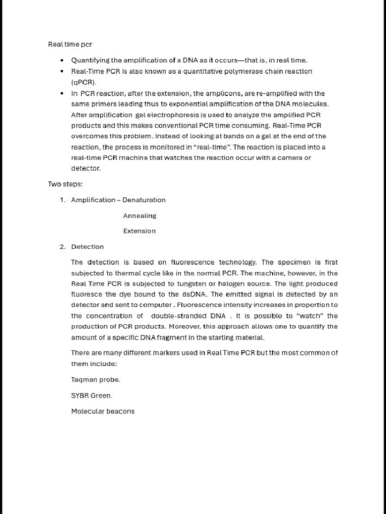 Real Time PCR | PDF