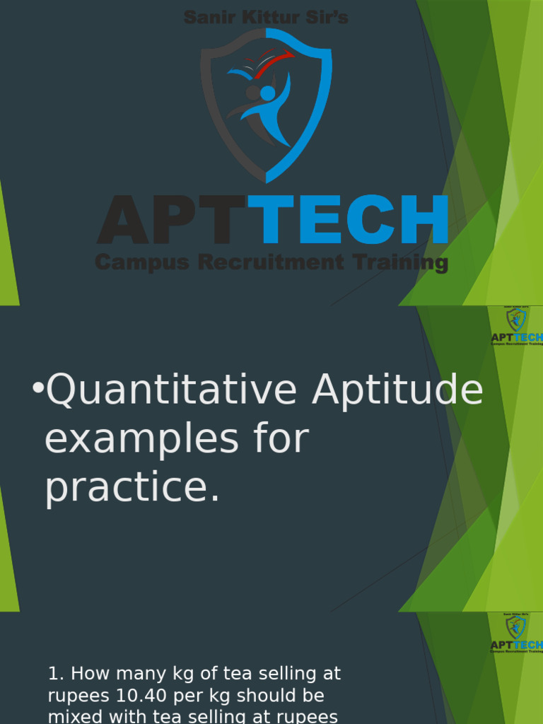 On Quantitative Apti Problem | PDF